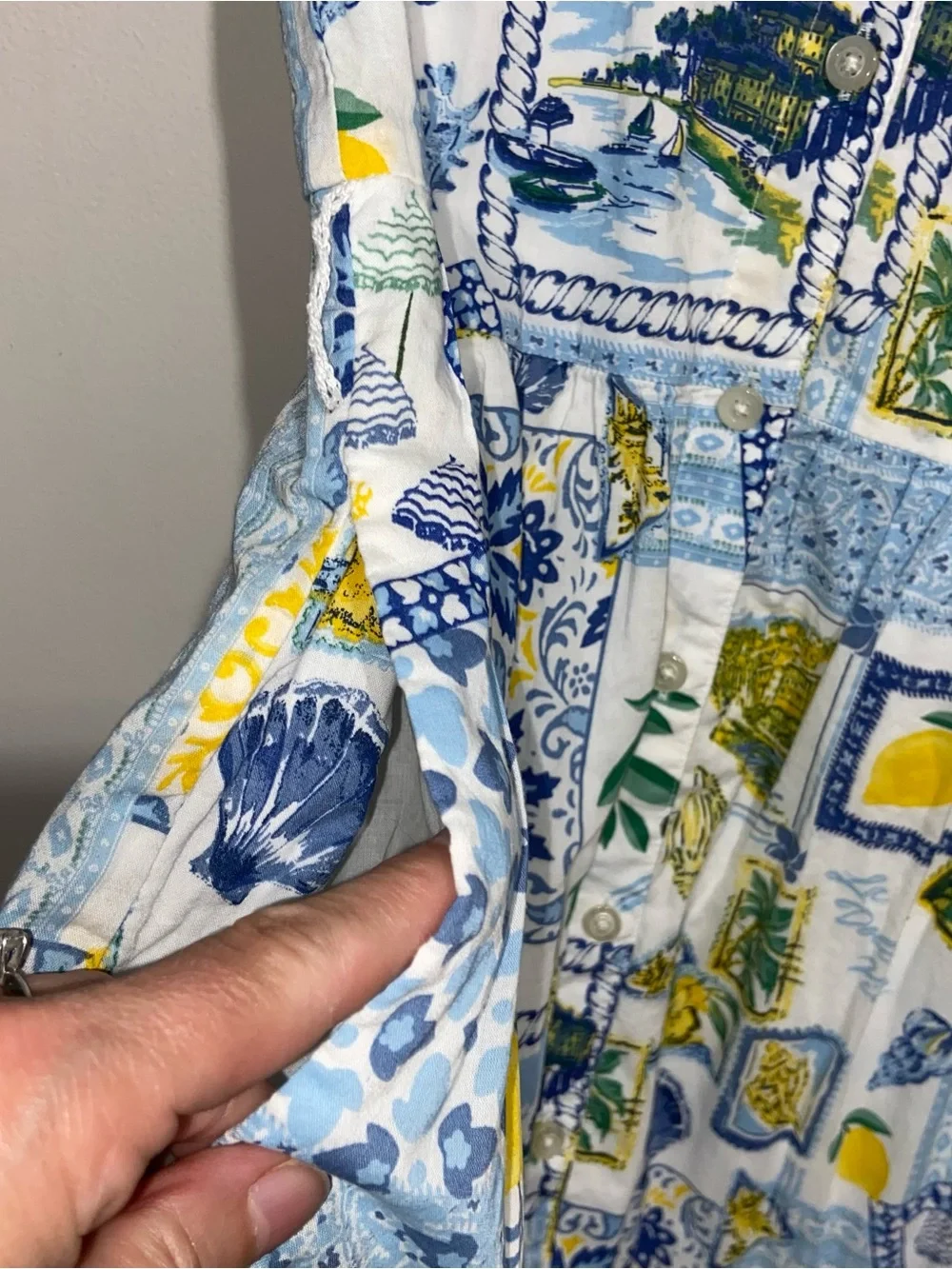 J. Crew Dress Womens Size 0 La Dolce Vita Lemons Coastal Preppy Midi Resortwear